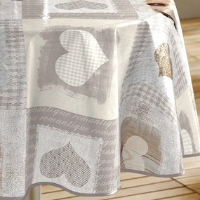 Obrus zmywalny z PCV ø 160 cm Cosy Coeur – douceur d'intérieur