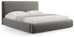 Szare tapicerowane łóżko dwuosobowe ze schowkiem i stelażem 180x200 cm Colonel – Cosmopolitan Design