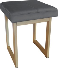 Taboret SOLID tkanina Welur stelaż metalowy STOŁEK LOFT : Kolor Stelaża - Złoty, Kolor tkaniny - VELVET - BL14, Typ tkaniny - Velvet, Wysokość - 45 cm