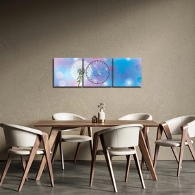 Obraz - Dmuchawiec na wietrze (z zegarem) (90x30 cm)
