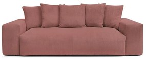 Jasnoróżowa sztruksowa sofa 280 cm Voltaire – Bobochic Paris