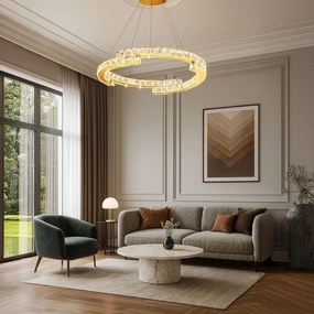 LAMPA SUFITOWA WISZĄCA LED APP1771-CP ZŁOTA 60cm