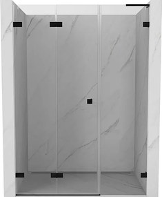 Mexen Lunar-F L drzwi prysznicowe składane lewe 115 cm, transparent, czarne - 836SL-115-050-70-00-L