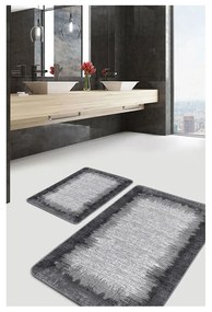 Czarno-szare dywaniki łazienkowe zestaw 2 szt. 60x100 cm – Mila Home