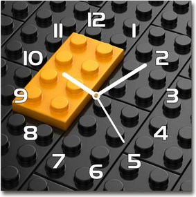Zegar szklany kwadratowy Klocki lego
