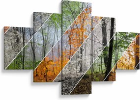 Obraz - Zmieniające się pory roku (125x70 cm)