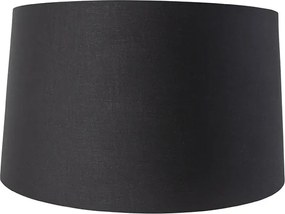 Abażur bawełniany czarny 45/50/28 ze złotym wnętrzem