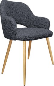 Krzesło Milano tkanina Rolf noga metalowa nowoczesny styl premium : Kolor nogi - Dąb stożek, Kolor tkaniny - Rolf7, Typ siedziska - Siedzisko stałe