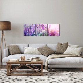 Obraz - Lawenda w słońcu (z zegarem) (90x30 cm)