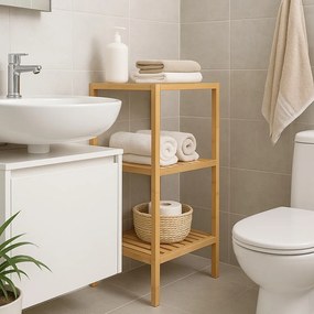 Bambusowy regał łazienkowy w naturalnym kolorze 37x83 cm Skaren – Bonami Essentials