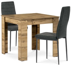 Zestaw jadalniany MDF z 2 krzesłami, 80 x 80 x 75cm, dąb Wotan