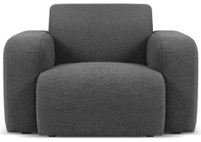 Ciemnoszary fotel z materiału bouclé Molino – Micadoni Home