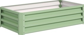 Outsunny Wysokie Grządki Pflanzkasten, odporny na pogodę, otwarte dno, stal ocynkowana, 120 cm x 60 cm x 30,5 cm, Zielony