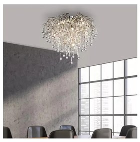 Paul Neuhaus 8091-55 - Żyrandol natynkowy ICICLE 9xG9/40W/230V śr. 50 cm chrom