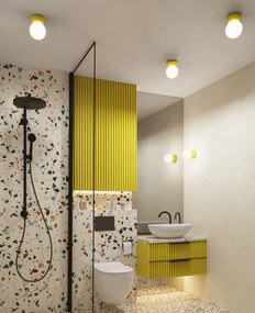 Żółty minimalistyczny kinkiet ze szklanym kloszem - M164-Weskom