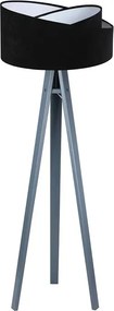 Czarno-antracytowa lampa stojąca drewniana W2-N27
