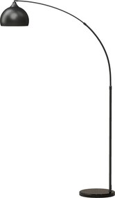 HOMCOM Lampa łukowa, lampa stojąca, regulowana wysokość, włącznik nożny, podstawa w wyglądzie marmuru, 170-180cm, czarna | Aosom PL