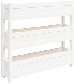 Biała drewniana piętrowa donica ogrodowa Z7-K19