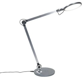 Designerska lampa stołowa szara w tym LED z dotykowym i indukcyjnym ładowaniem - DonDesignerski Oswietlenie wewnetrzne