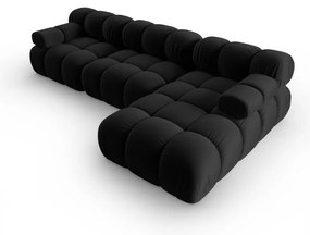 Czarna aksamitna sofa 285 cm Bellis – Micadoni Home