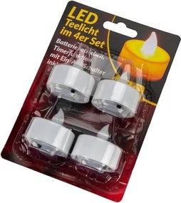 Dekoracyjny zestaw LED - 4 świeczki - biała ciepła
