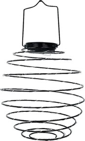 Czarna spiralna lampa solarna ORION wisząca H37cm nowoczesny design, autonomia 6h, IP44, ciepłe białe światło atmosferyczne