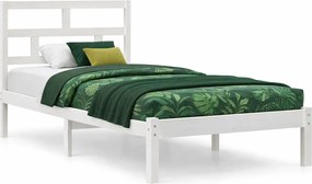 Białe jednoosobowe drewniane łóżko 90x200 Z8-L00