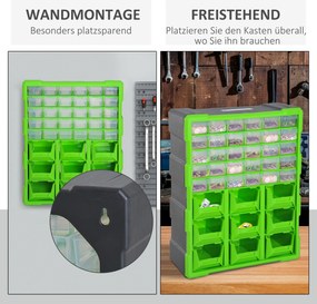 Durhand Skrzynka na drobne elementy 39 szuflad Organizacja warsztatu Zielony | Aosom PL