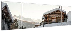 Obraz - chata górska w śniegu (170x50 cm)