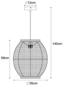 Orientalna lampa wisząca naturalna 35 cm - RobKolonialny Oswietlenie wewnetrzne