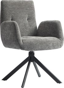 HOMCOM Fotel Akcentowy, Nowoczesny Design, Obrotowy, Do 120 kg, Ciemnoszary
