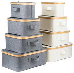 Pojemnik do przechowywania G21 24 x 30 x 15 cm, bambusowy z pokrywką, beżowy