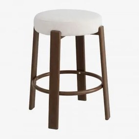 Taboret Wysoki 65 Cm Z Tkaniny Chenille I Żelaza Jolie Brązowy Ciemny Drewno & Kremowo-beżowy Szenil - Sklum