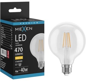 Mexen Vintis żarówka filament LED E27, G95, 4W, Ciepła - 2700K, 470 lm, clear - L157-E27-0427-00