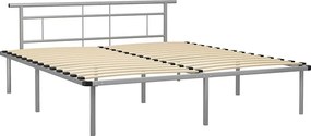 Szare metalowe łóżko małżeńskie 200x200 cm W8-M95