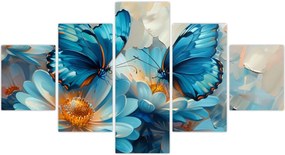 Obraz - Niebieskie motyle (125x70 cm)