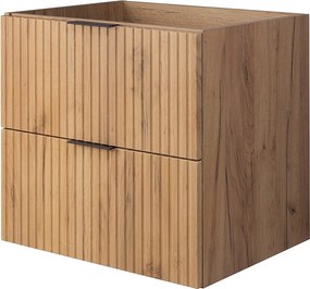 Szafka pod umywalkę, Dąb Craft, 60 x 57 x 46 cm, uchwyt czarny, bez blatu