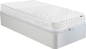 Zestaw 90 x 190 cm stelaż ze skrzynią biały + materac z pamięcią kształtu o grub. 15 cm - PELOPS marki YSMÉE
