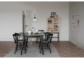 Czarny stół do jadalni Rowico Lotta, 180x90 cm