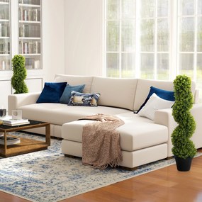 HOMCOM Zestaw 2 Dekoracyjnych Roślin, Sztuczne Rośliny w Doniczkach, Sztuczna Zielenina do Domu, Wewnątrz, Na Zewnątrz, 90 cm, Zielone