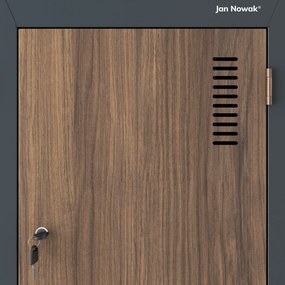 Szafa metalowa ubraniowa JULIA, 800 x 1850 x 450 mm, Eco Design: antracytowa/ orzech