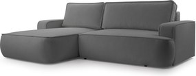 Masseno Narożnik SOLO z funkcją spania i pojemnikiem na pościel Narozniki L, Rozkładana sofa - Szary, GERRA 70