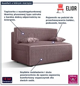 Ciemnoróżowa sofa sofa z funkcją spania H0-A85