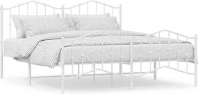 Białe rustykalne łóżko metalowe 200x200 cm W6-E26