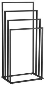 Stojak na ręczniki LINESTRO metalowy z 4 ramionami 93x45cm, czarny