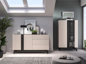 Komoda 160 cm Freshion 03, kaszmir / czarny