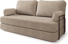 Masseno Sofa piankowa NIKSI z funkcją spania, Kanapa z pianki do salonu, Bezmontażowa, Tkanina bucle – Beżowy QUELLE 05