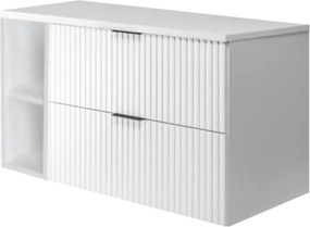 Szafka pod umywalkę, biały + czarny uchwyt, 100 x 57 x 46 cm + Blat