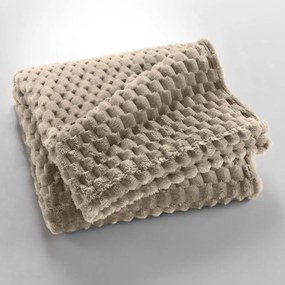 Szarobrązowy koc z mikfroflaneli 125x150 cm Mini Frosty – douceur d'intérieur