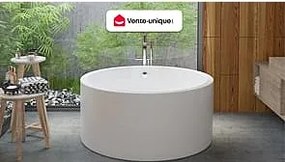Wanna wolnostojąca okrągła - 165 l - 130 x 130 x 58 cm - Biała - Akrylowa - LAGUNO